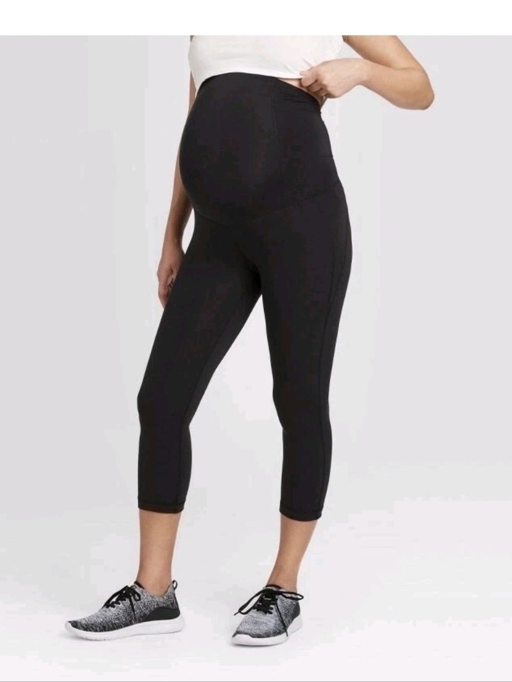Isabel Maternity By Ingrid Over Belly Active Capri Maternity Pants Black Size S